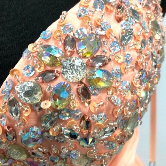 BNWT Nina Canacci beaded chiffon gown - Picture 4 of 14